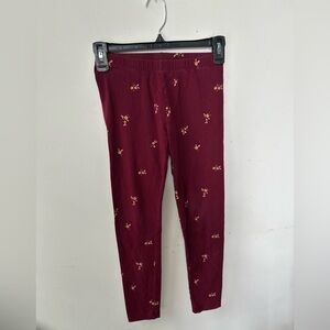 Cat & Jack Red Leggings with Metallic Pattern. Girls L​